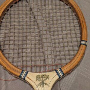 Vintage FLASH Squash Racket. From Top To Bottom 27 In. Head Is 8 1/8th x 7 3/4.